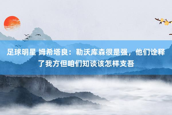 足球明星 姆希塔良：勒沃库森很是强，他们诠释了我方但咱们知谈该怎样支吾