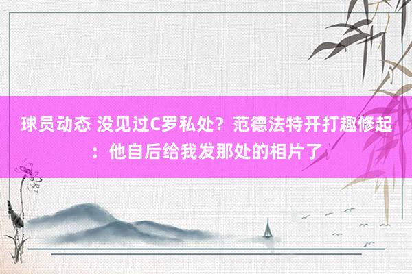 球员动态 没见过C罗私处？范德法特开打趣修起：他自后给我发那处的相片了